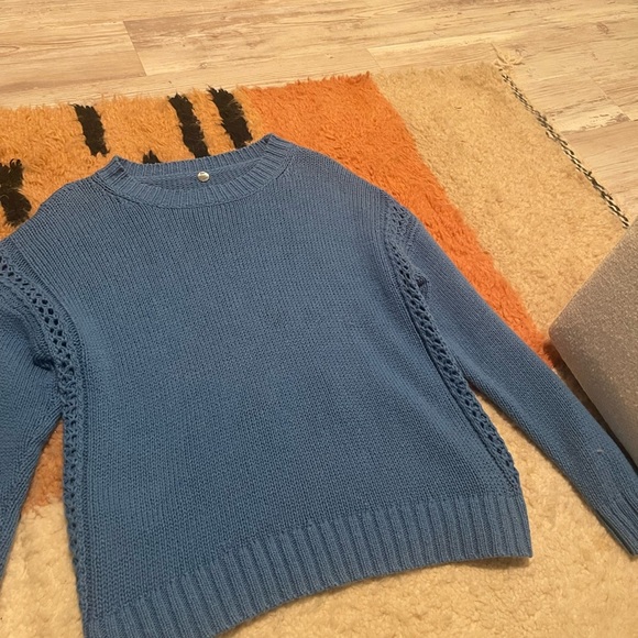 Margaret O’Leary blue knit oversized sweater medium - Picture 3 of 6